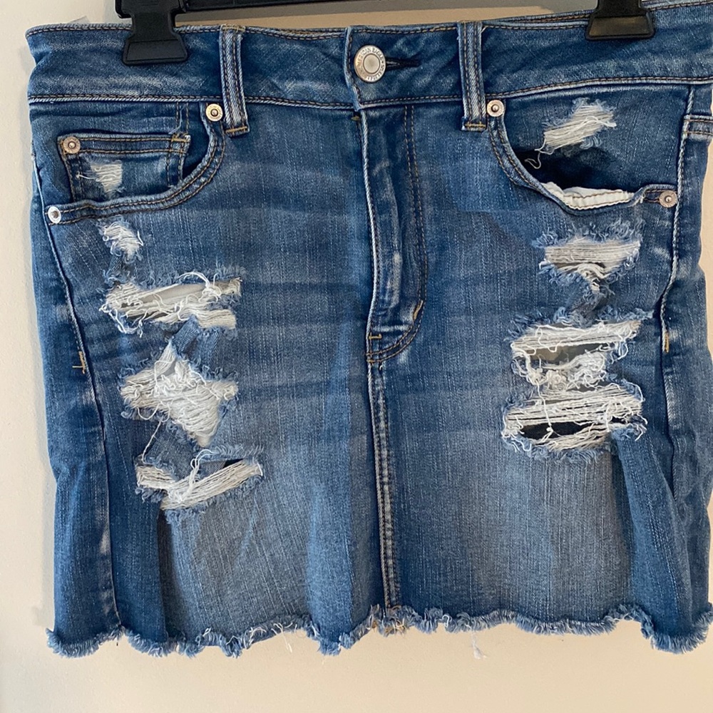 American Eagle High Rise Denim Skirt